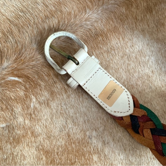 Vintage colorful braided leather belt - Picture 4 of 8